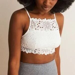 Aerie White Eyelet Lace Brallete